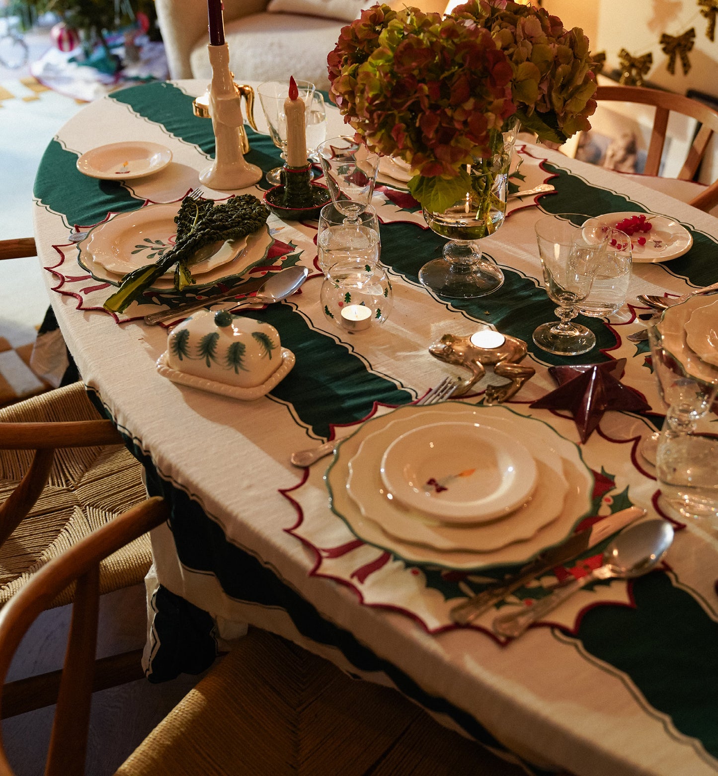 Mantel Guirnalda Verde