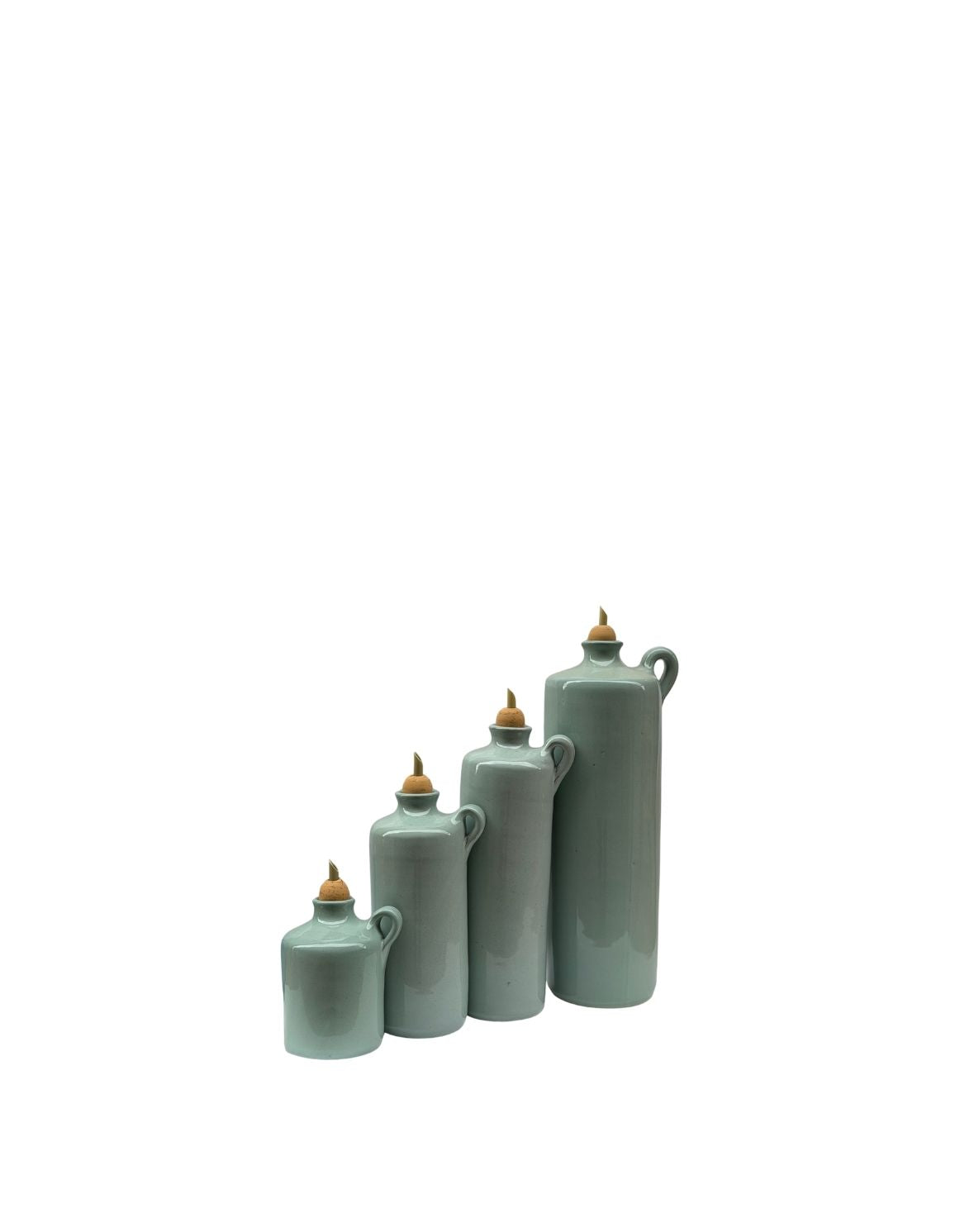 Alhama green ceramic oil can from Almeria
