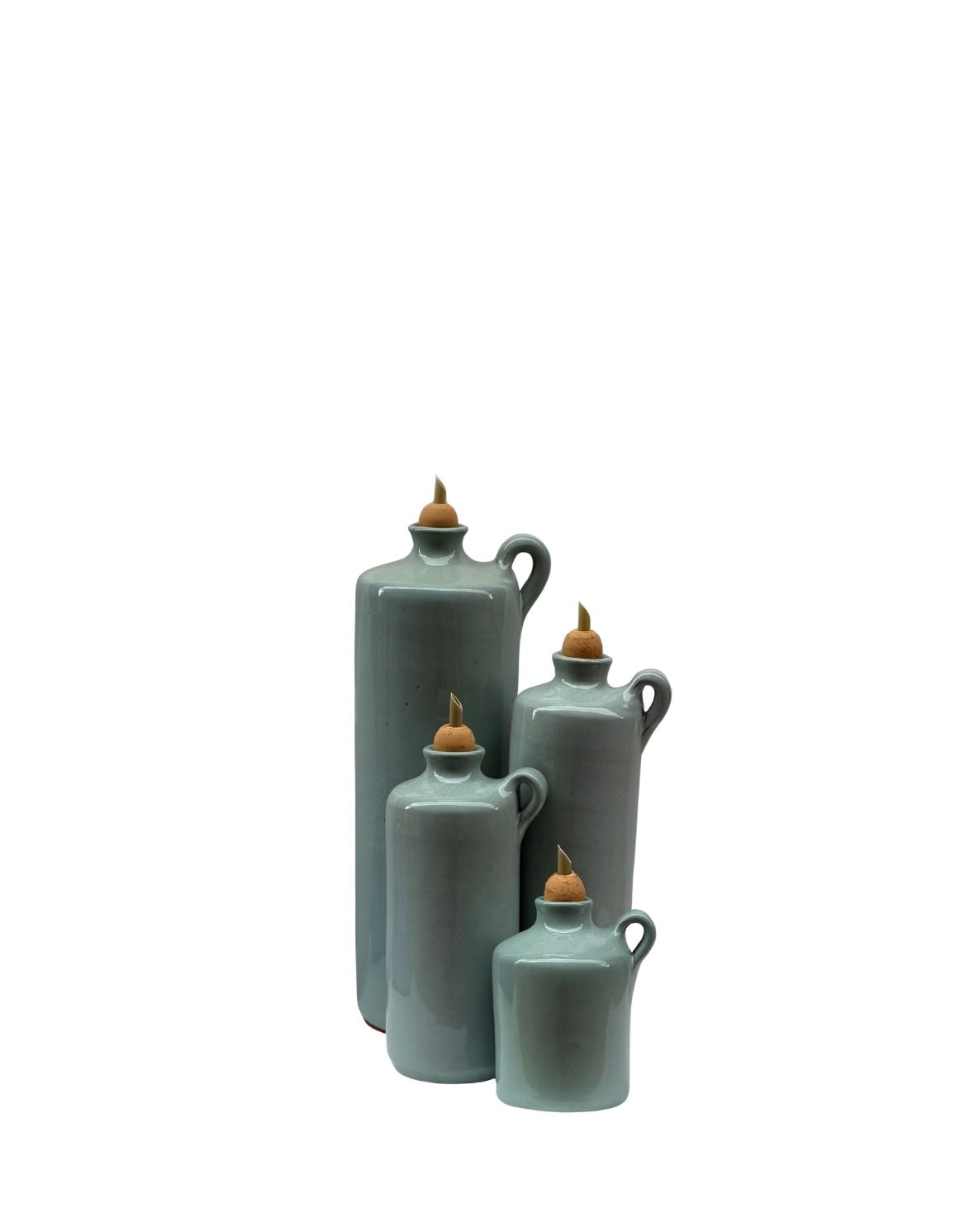 Alhama green ceramic oil can from Almeria