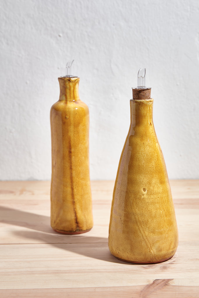 Duo aceitera algar amarilla de cerámica de Almería
