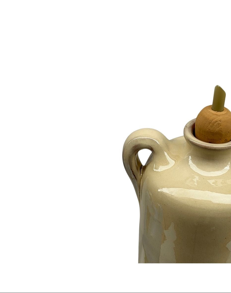 Alhama green ceramic oil can from Almeria