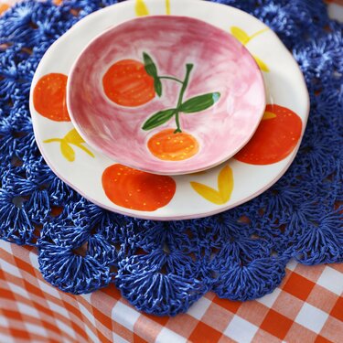 Ceramic flat plates Seasonal oranges