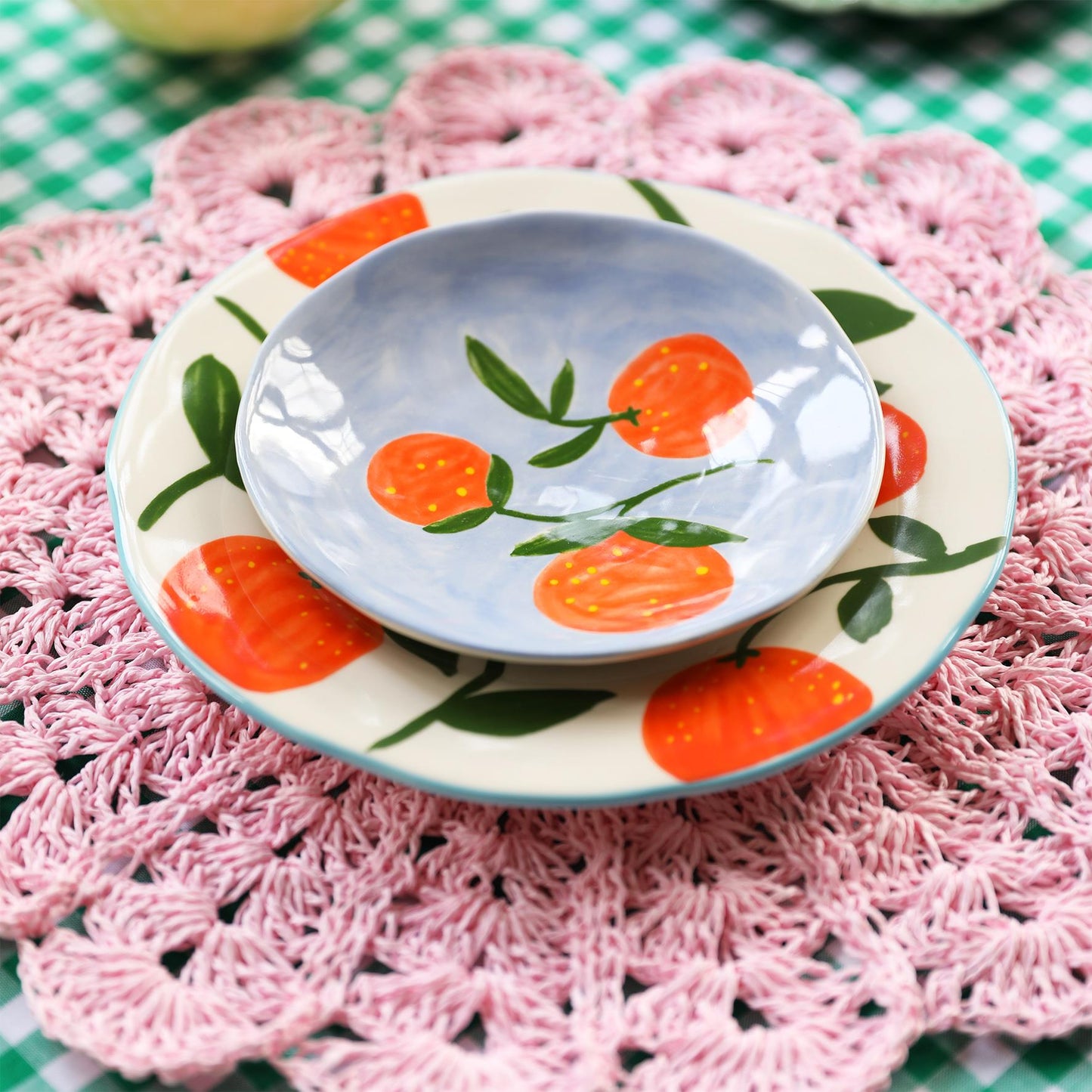 Ceramic flat plates Seasonal oranges