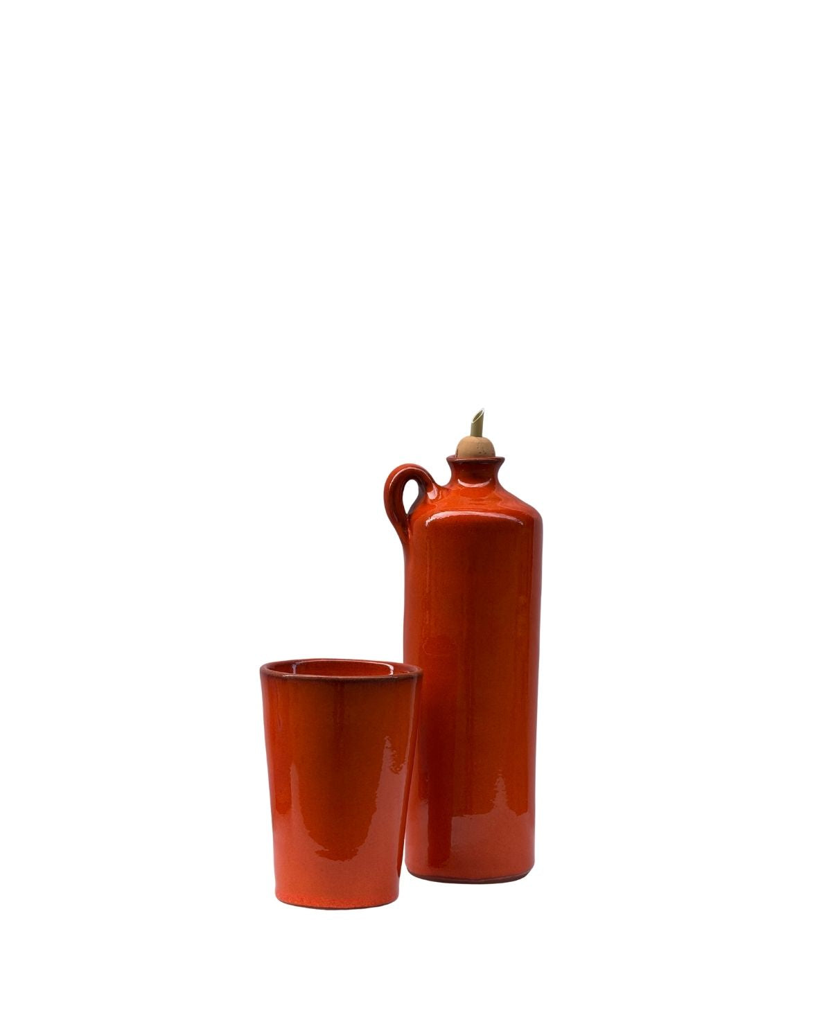 Alhama green ceramic oil can from Almeria