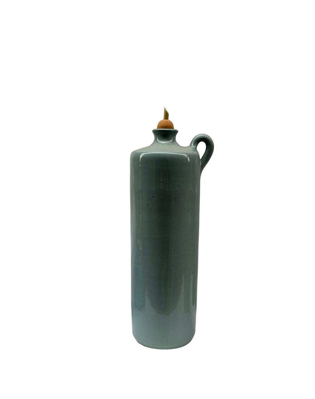 Alhama green ceramic oil can from Almeria