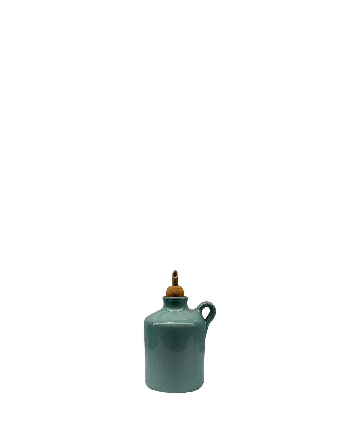 Alhama green ceramic oil can from Almeria
