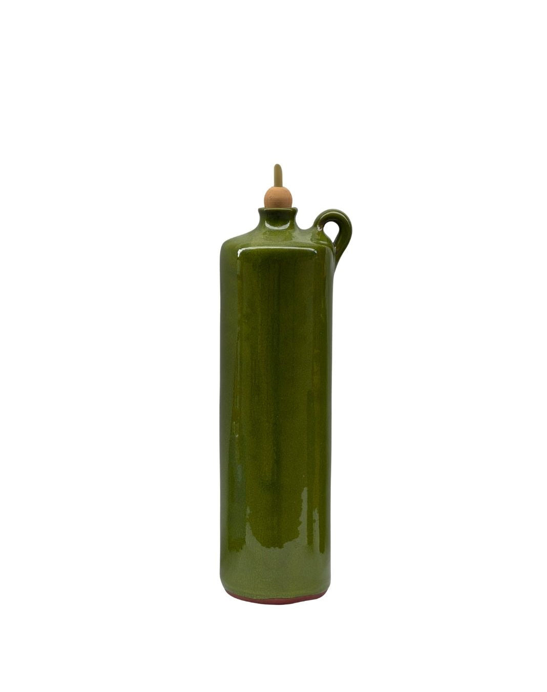 Alhama green ceramic oil can from Almeria