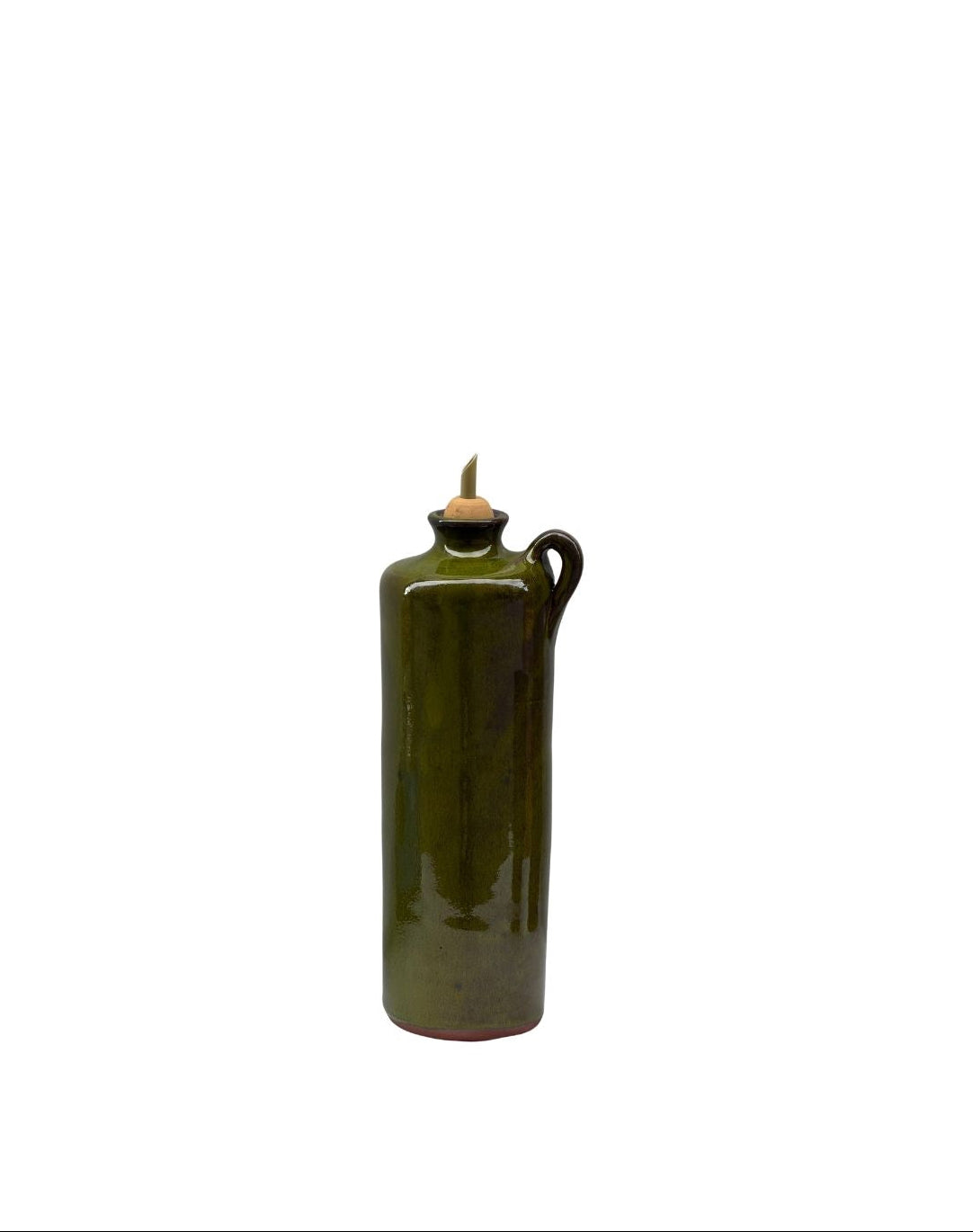 Alhama green ceramic oil can from Almeria