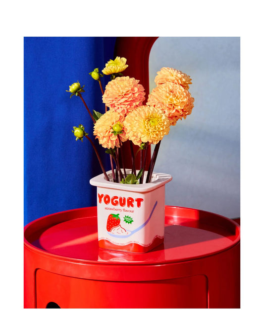 Jarrón macetero Yogur de Fresa