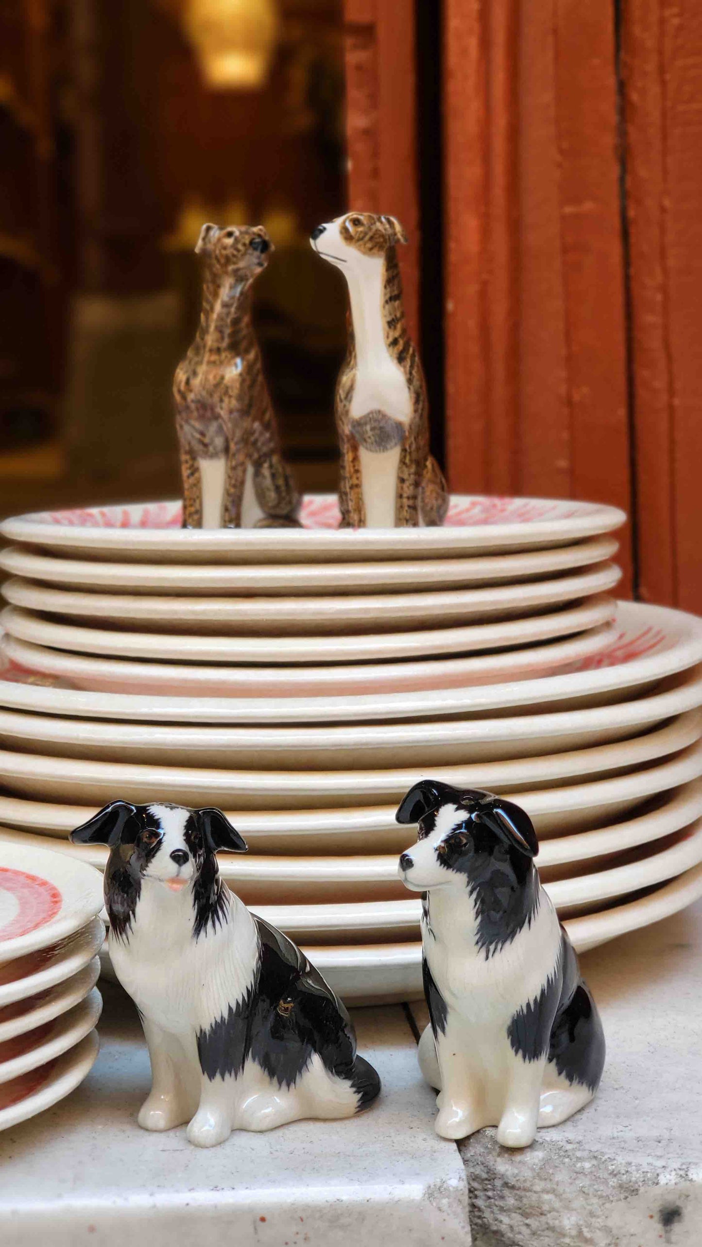 Greyhound salt and pepper shakers