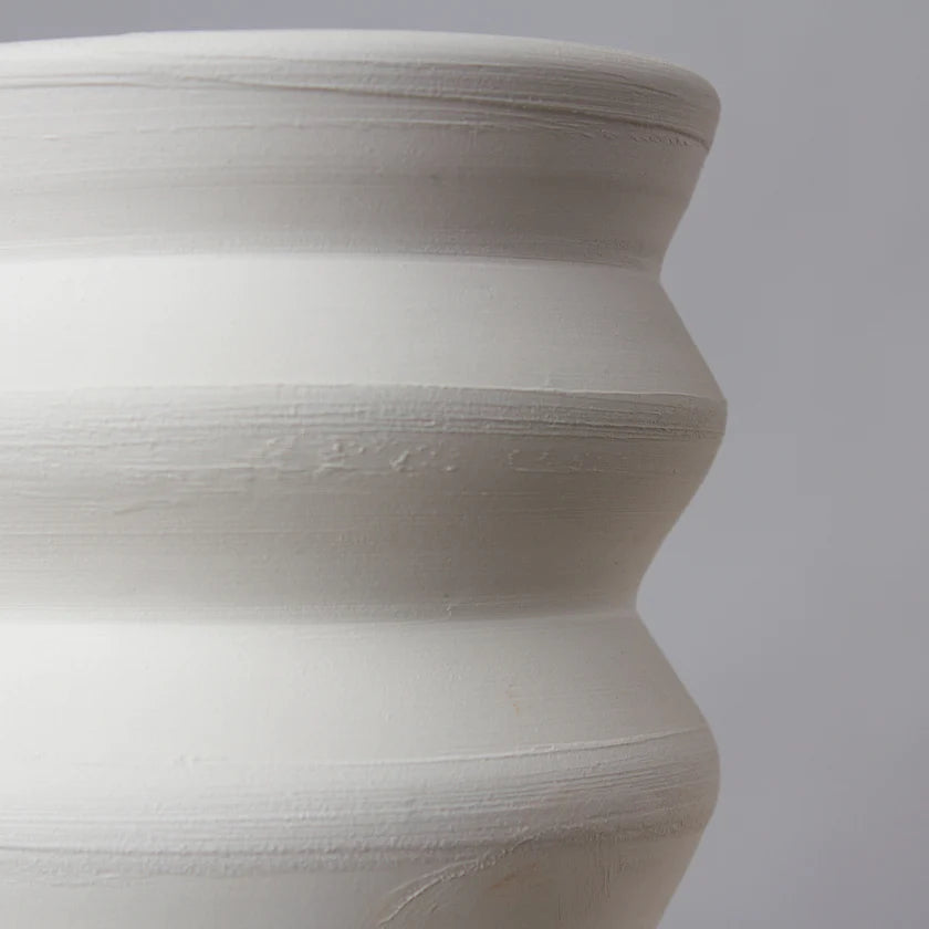 white clay tria vase