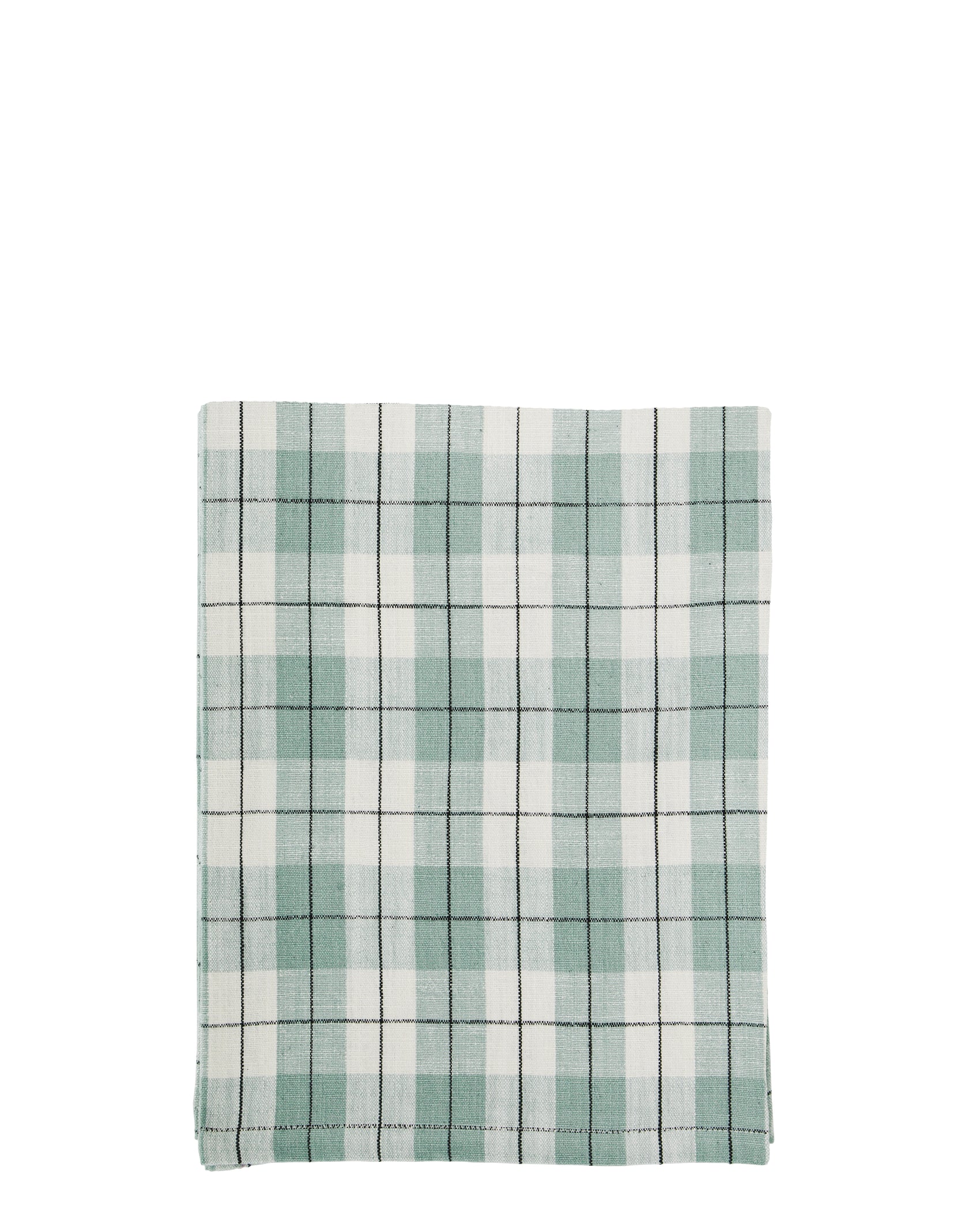 Mantel cuadros verde agua