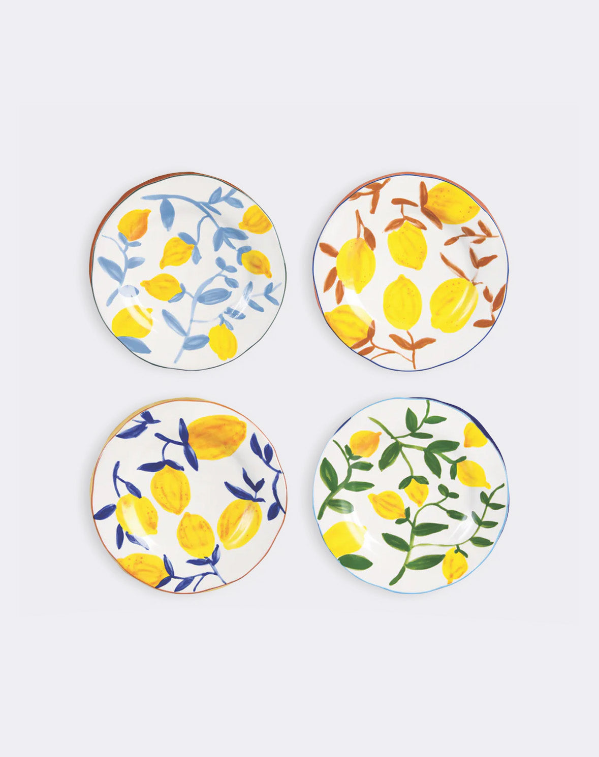 Set of 4 Limonero ceramic flat plates