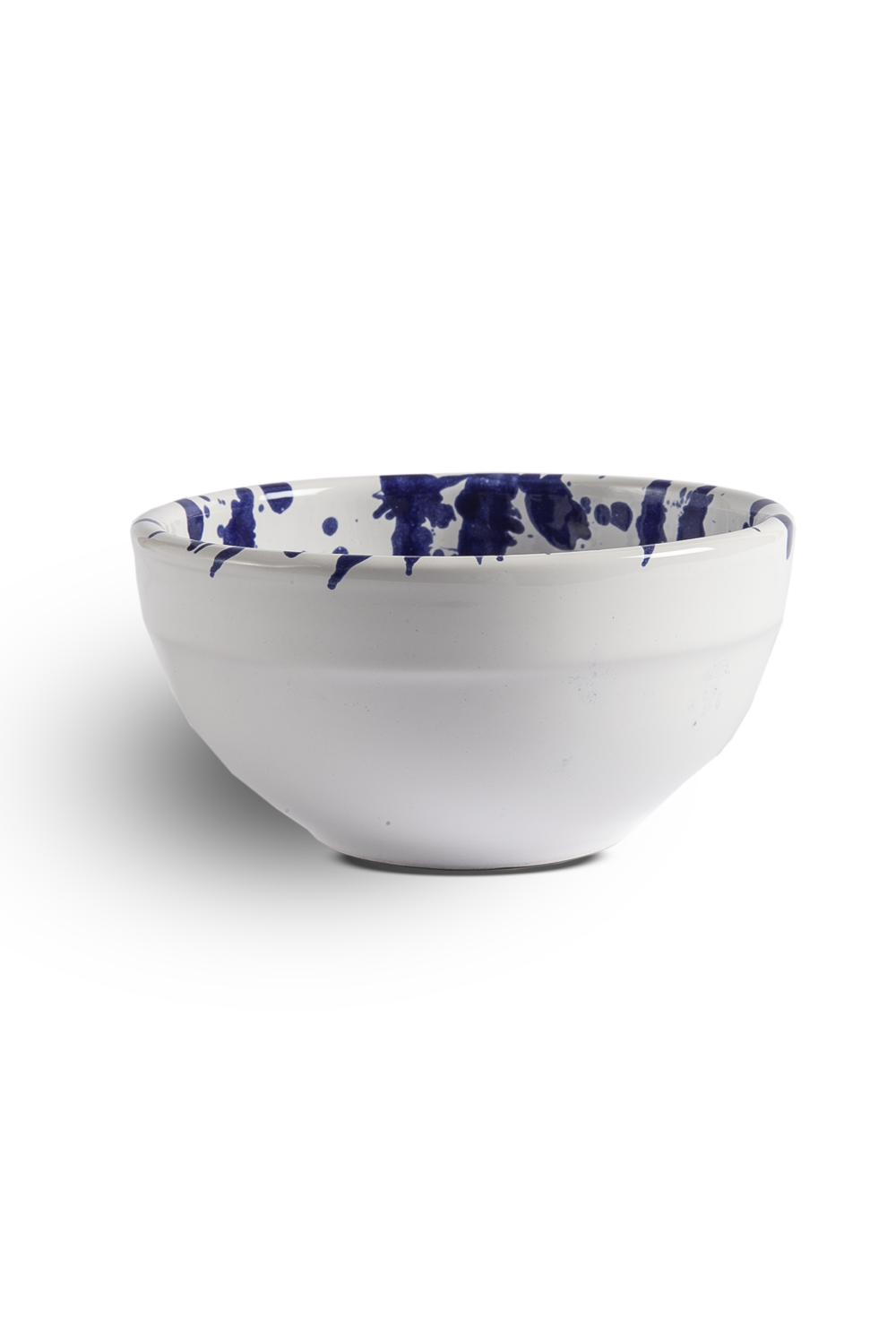 Bol ceramica La Bisbal blanco y azul Brava